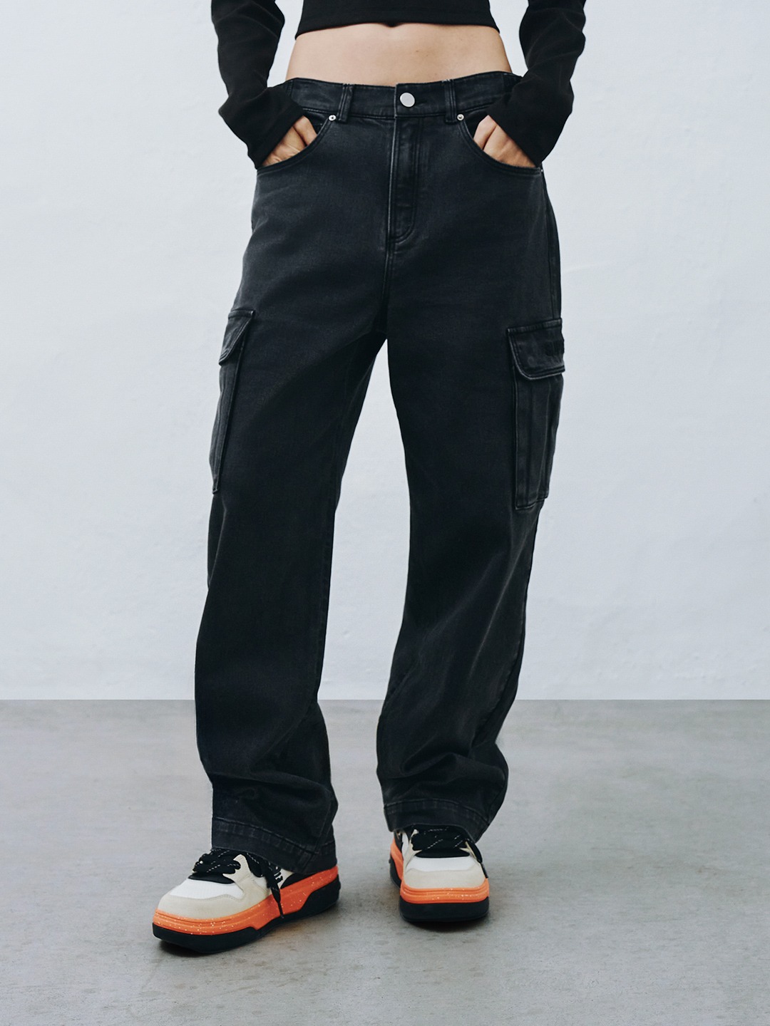 Women Wide Denim Cago Pants