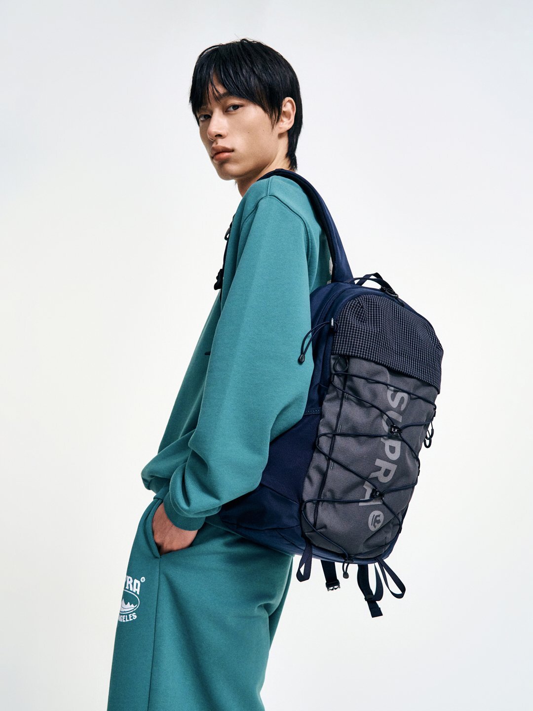 Color block point backpack 25L