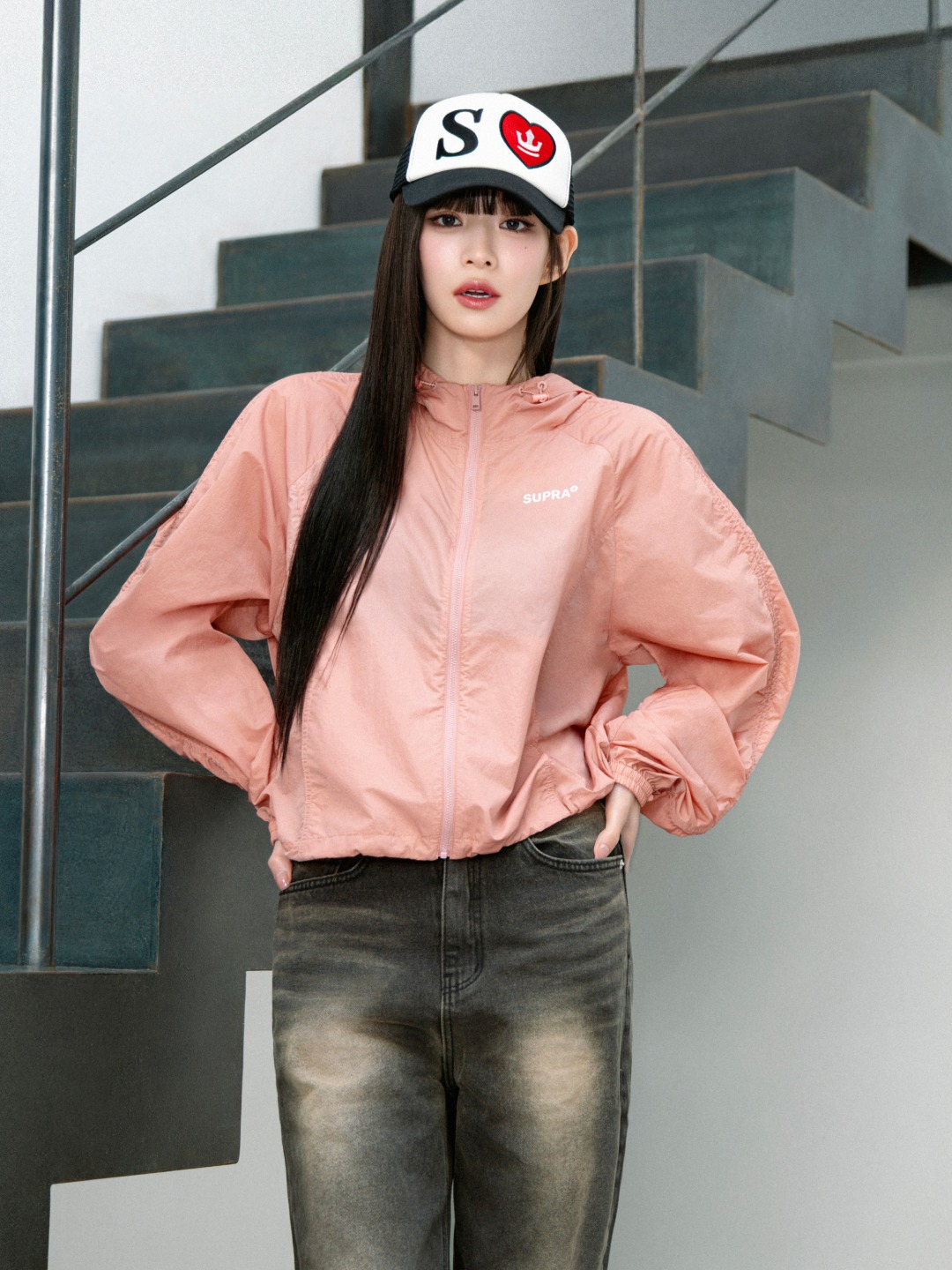 Women`s String Crop Windbreaker