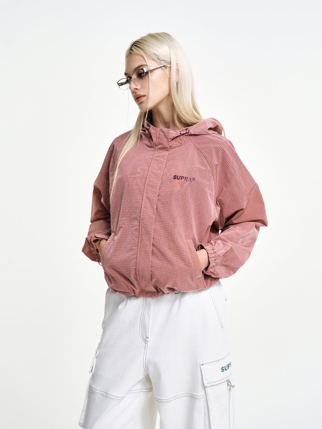 Women`s Basic Crop Hoodie Windbreaker