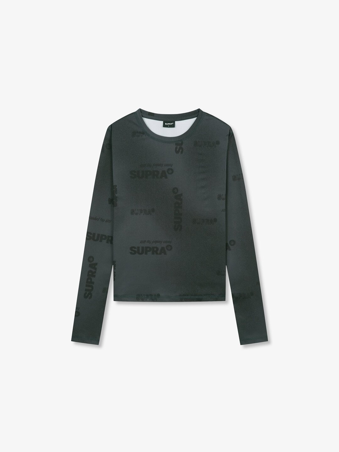 Women`s Washed Lettering Print Crop Long Sleeve T-Shirt