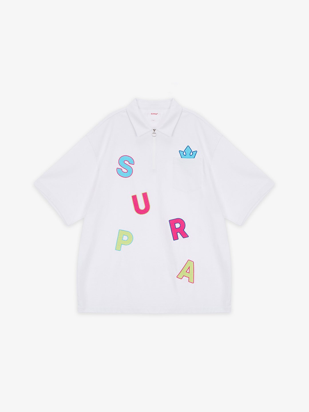 SUPRA SPELL MONOGRAM PIQUE SHIRT WHITE