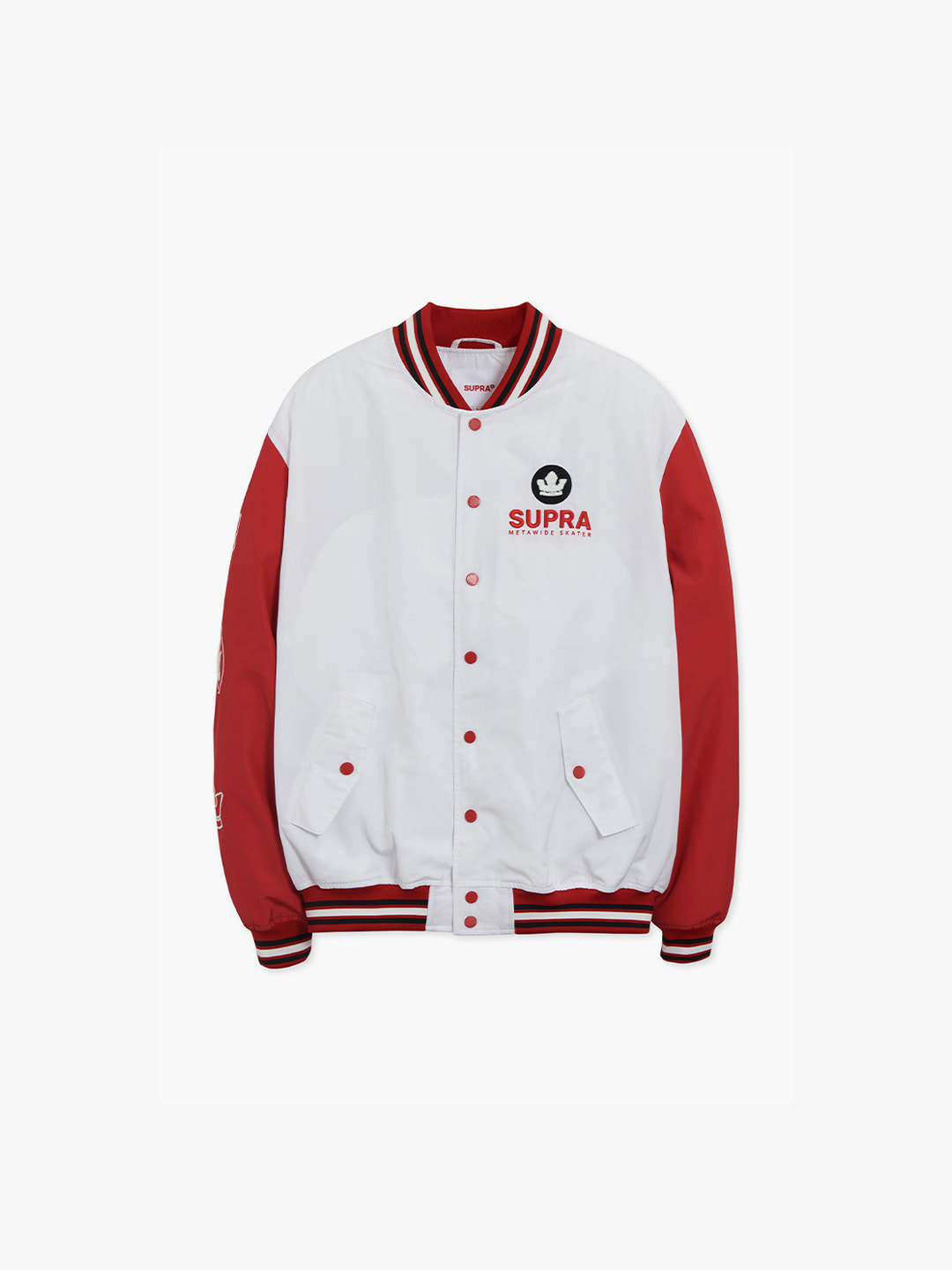 ESSENTIAL SUPRA CROWN BOUCLE EMBROIDERED VARSITY JACKET