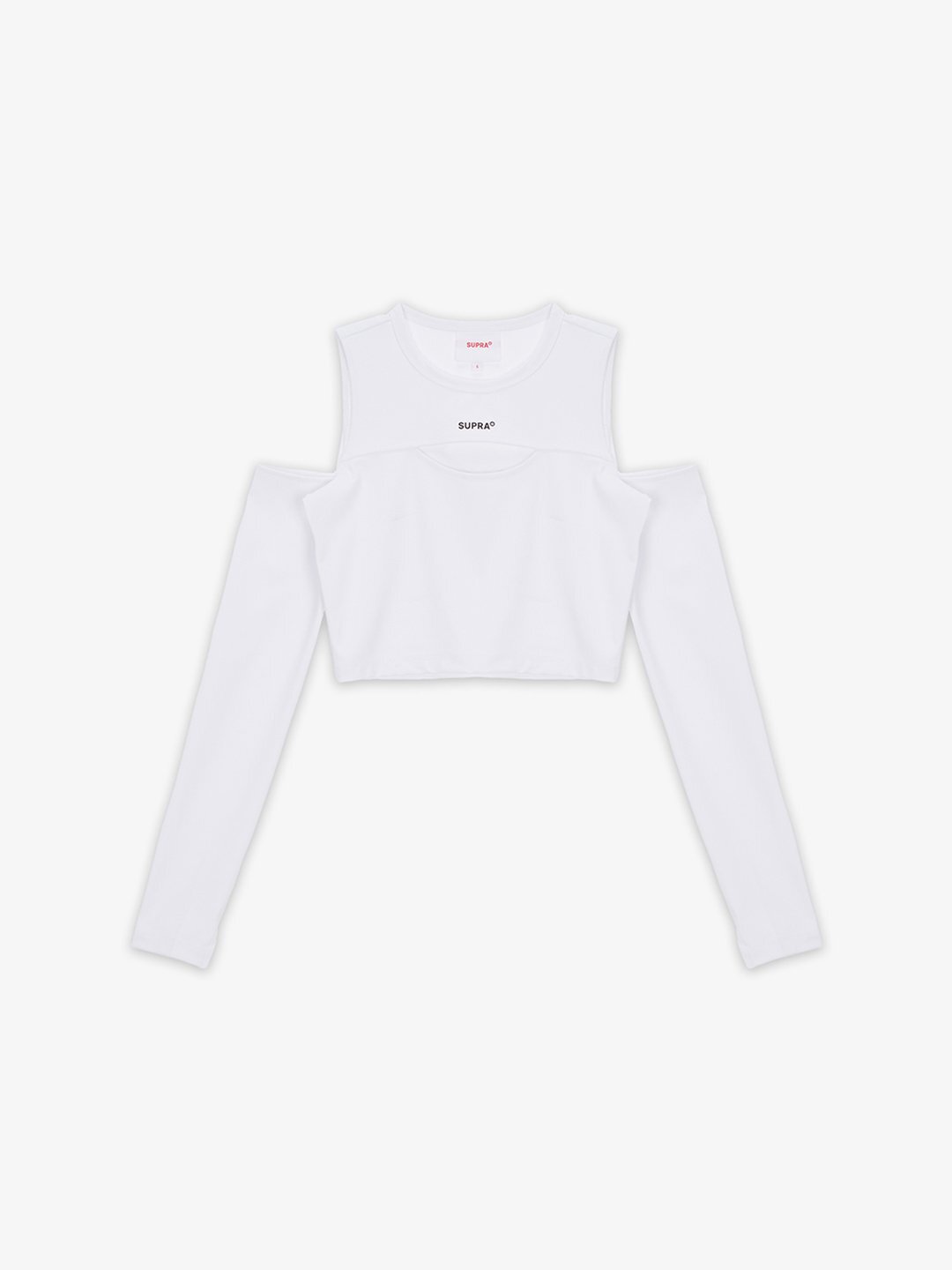SUPRA WOMENS CUT OFF LONG SLEEVE WHITE