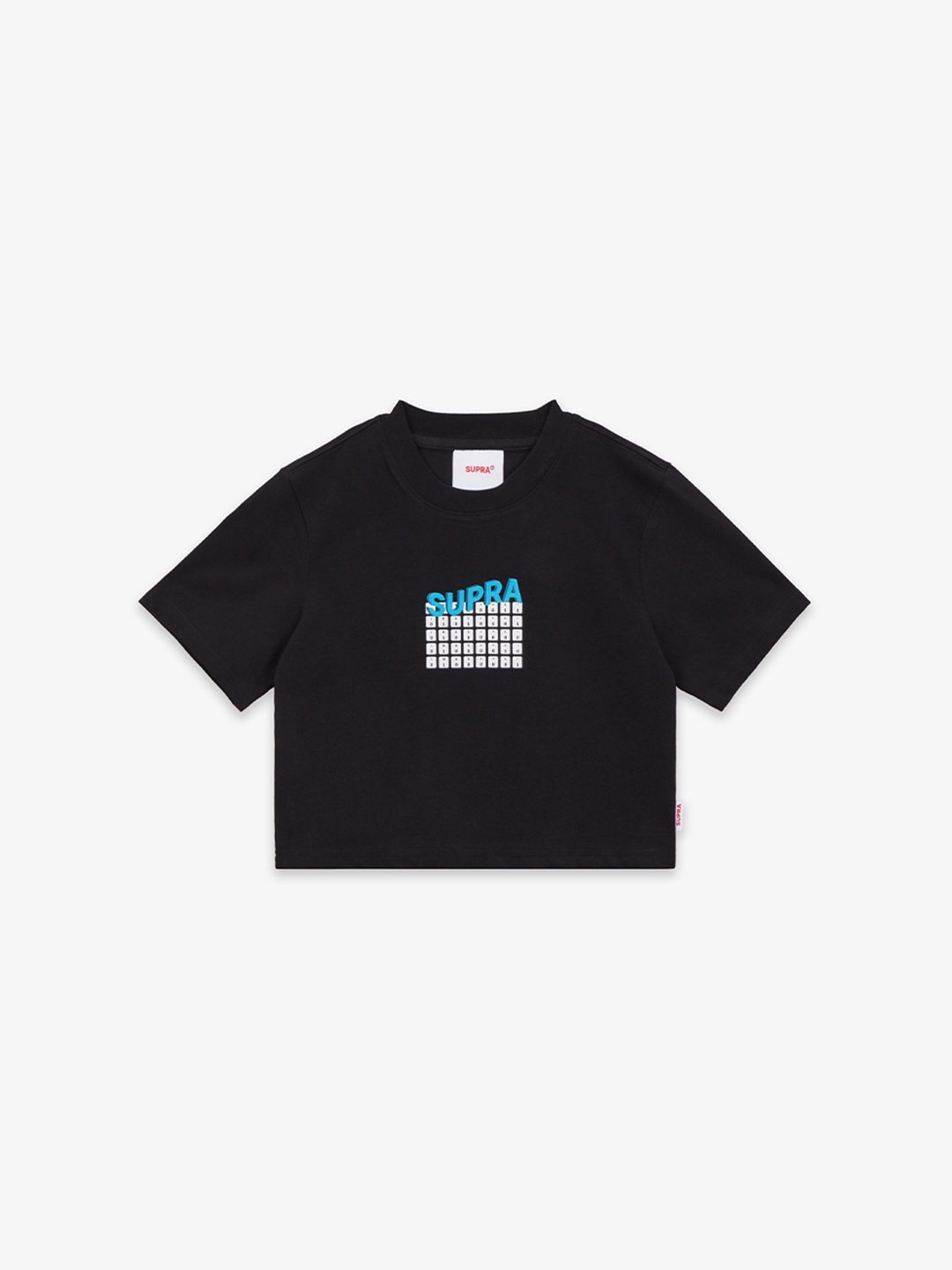 SUPRA KEYBOARD LOGO CROP T-SHIRT BLACK