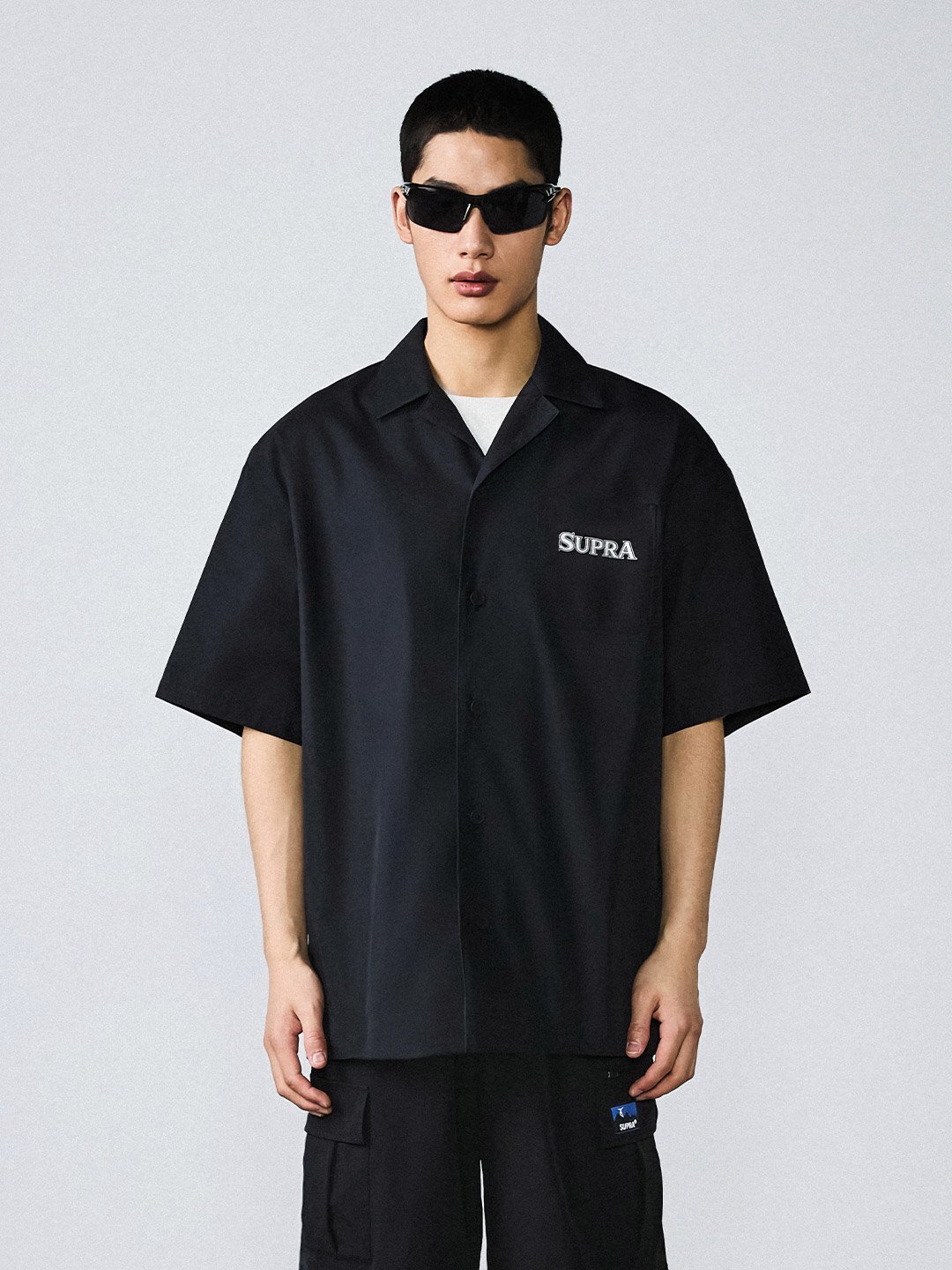 Back Arch Logo BAYC Open Collar Short-Sleeved Shirt